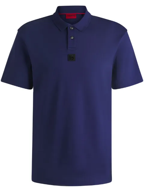 HUGO stacked logo interlock-cotton polo shirt