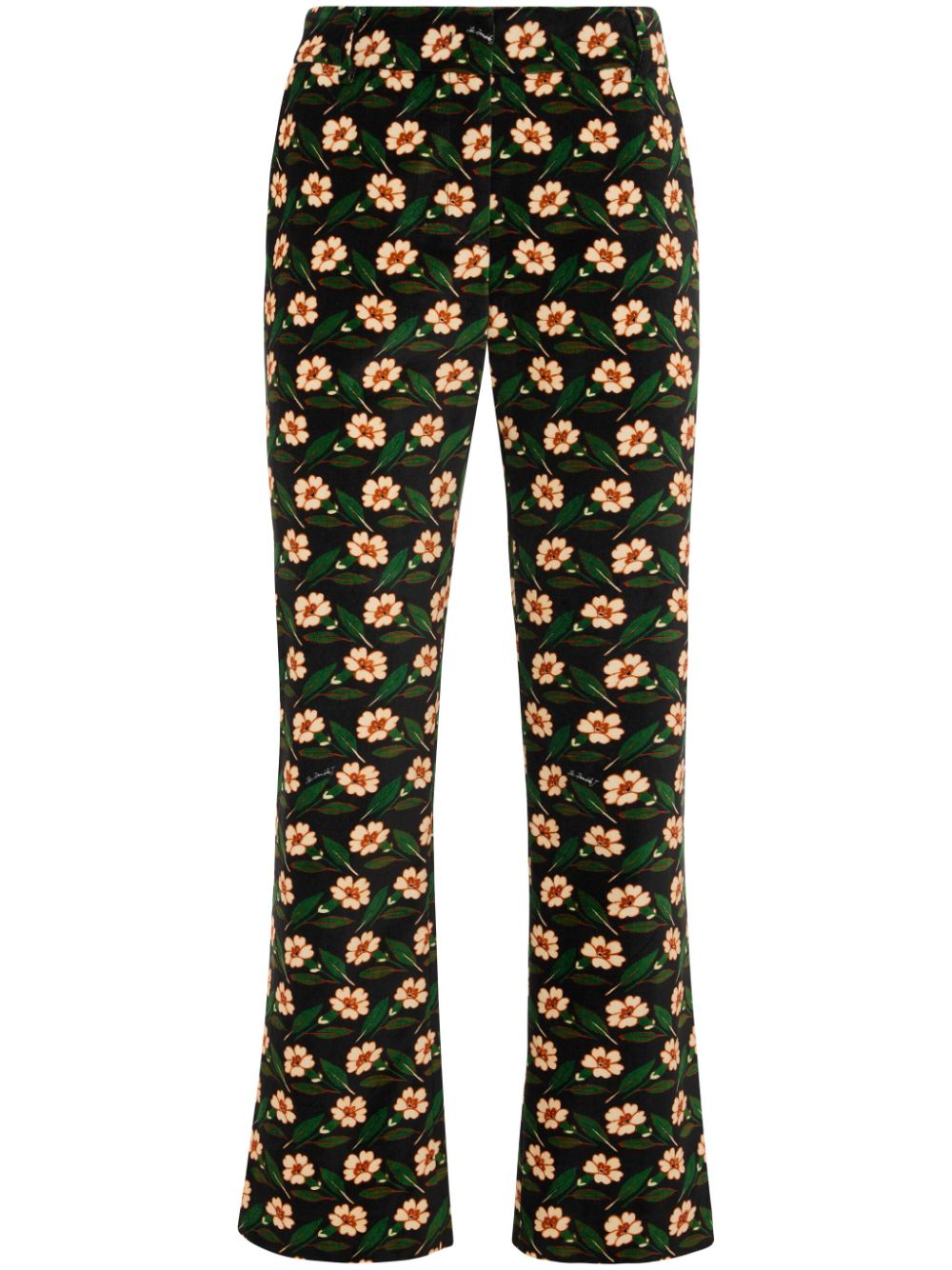 floral-print cropped trousers