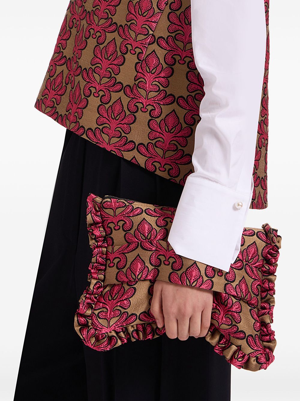 La DoubleJ Clutch met jacquard - Roze