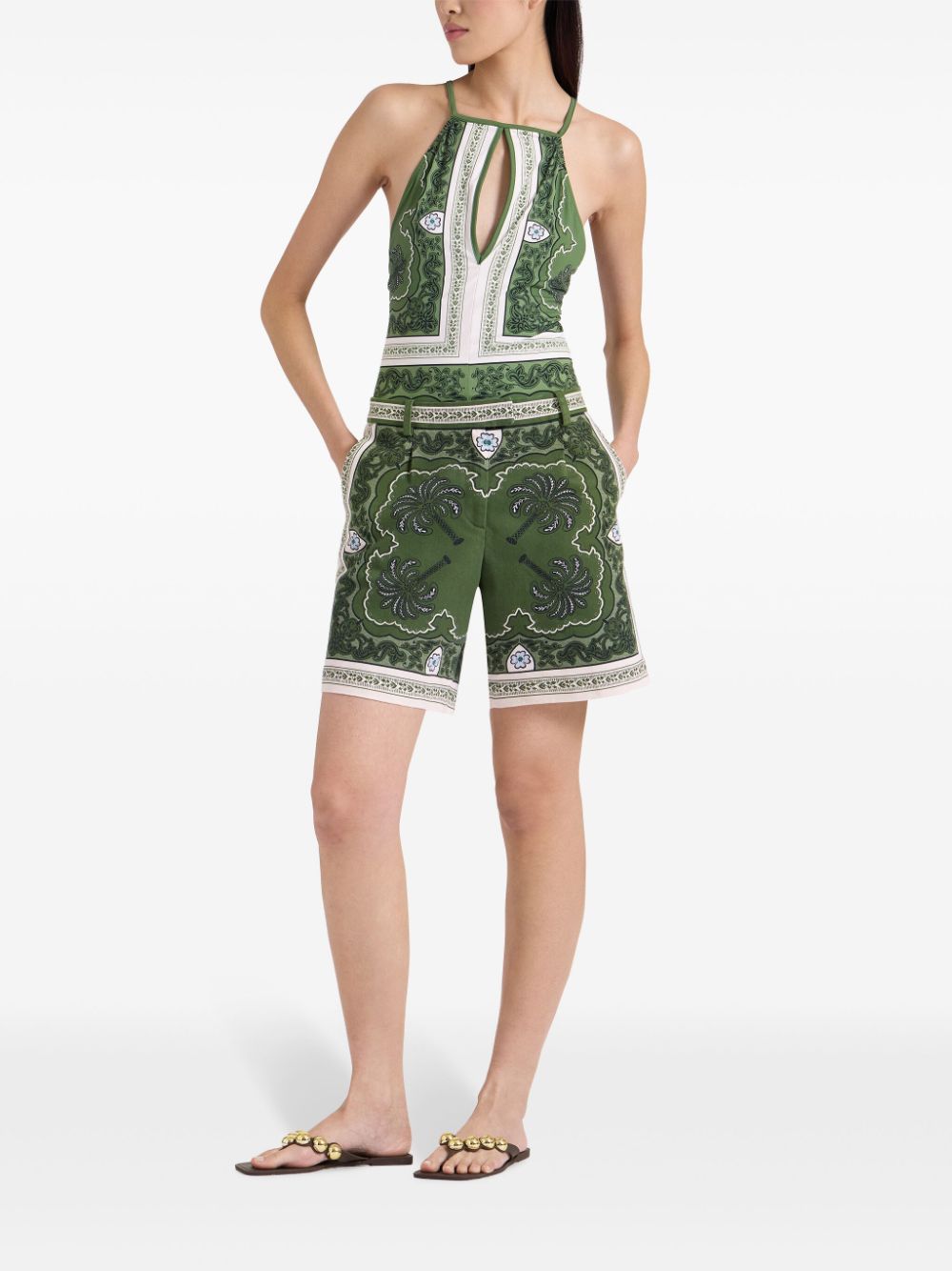 La DoubleJ Shorts met print - Groen