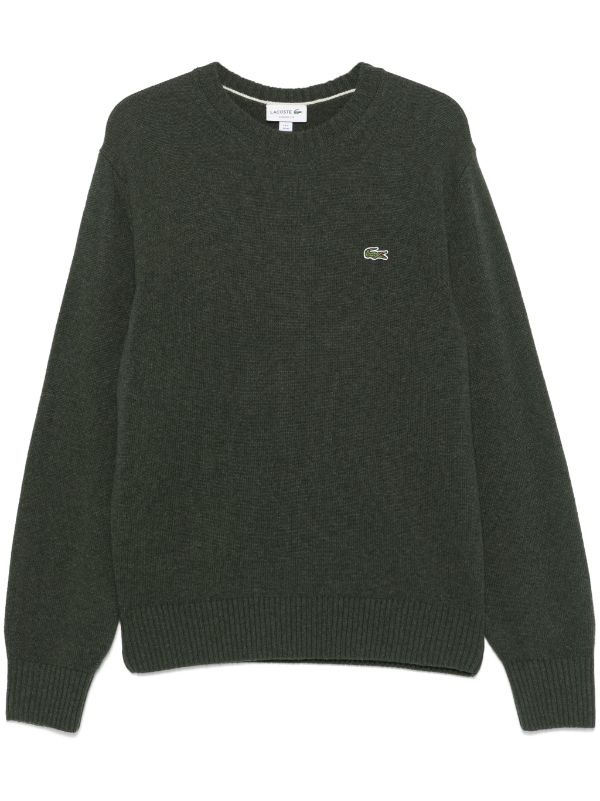 New Lacoste deals Green Crewneck Sweater 100% Cashmere Size Medium