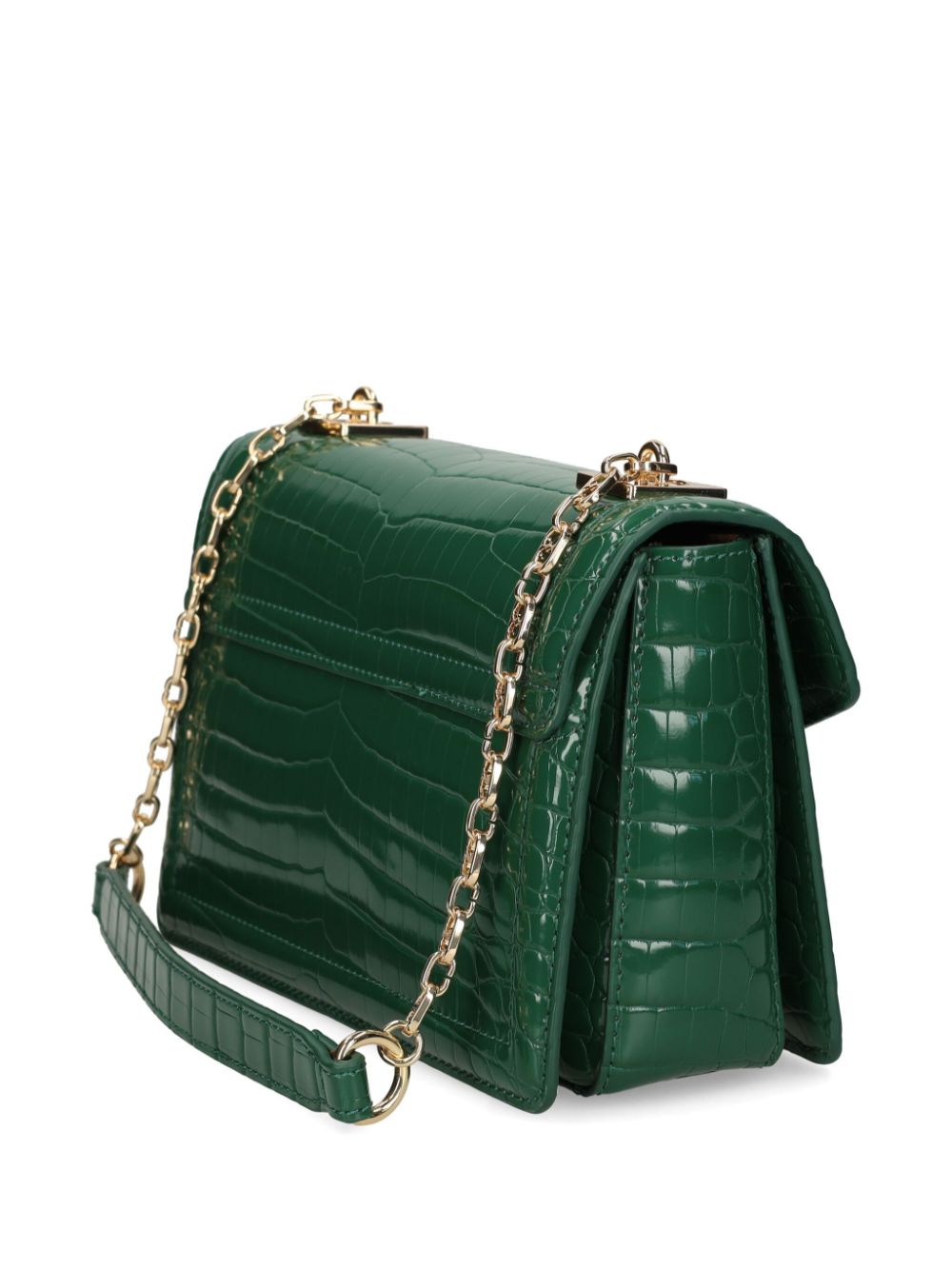 Love Moschino crocodile-embossed crossbody bag - Green