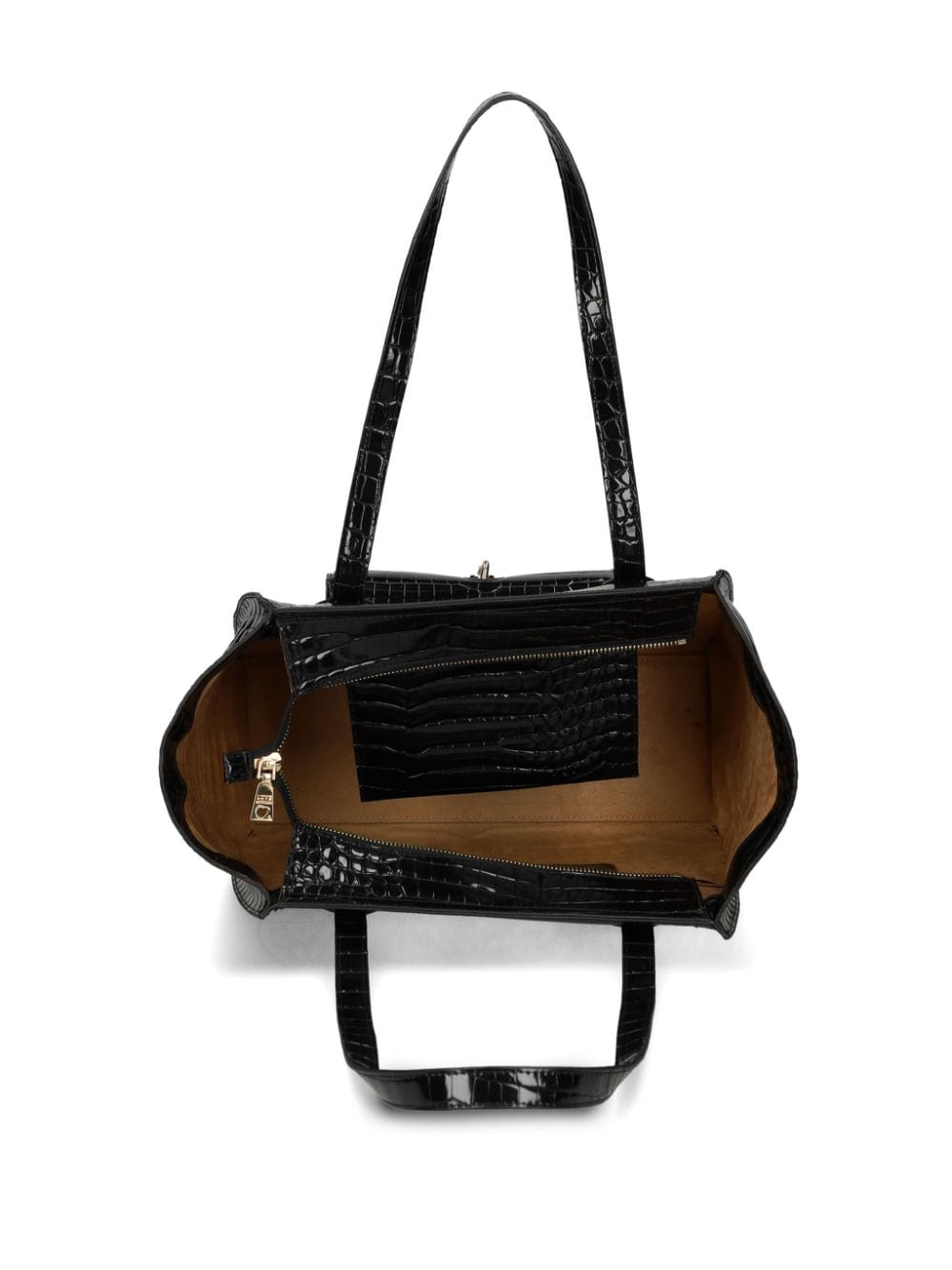 Shop Love Moschino Crocodile-effect Tote Bag In Black