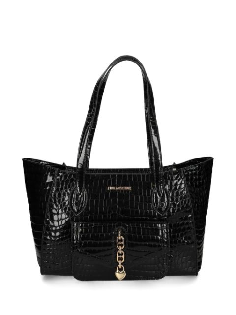 Love Moschino crocodile-effect tote bag Women