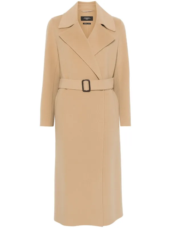 【送料&関税込】Weekend Max Mara Belted Long-sleeved Coat Weekend Max Mara Weekend Max Mara Belted Long-Sleeved Coat
