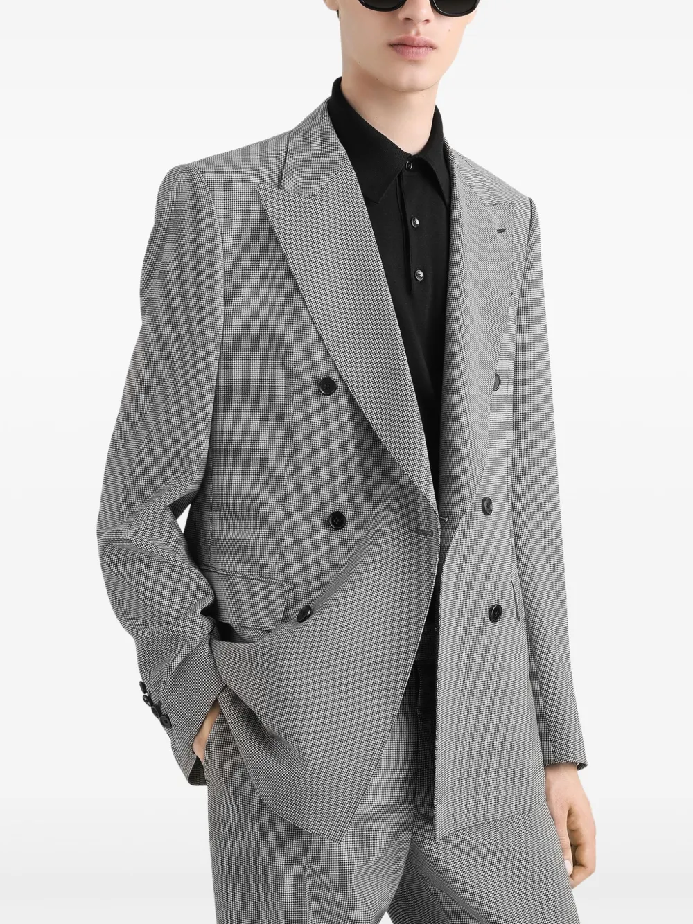 Dolce & Gabbana Blazer met pied-de-poule print Zwart