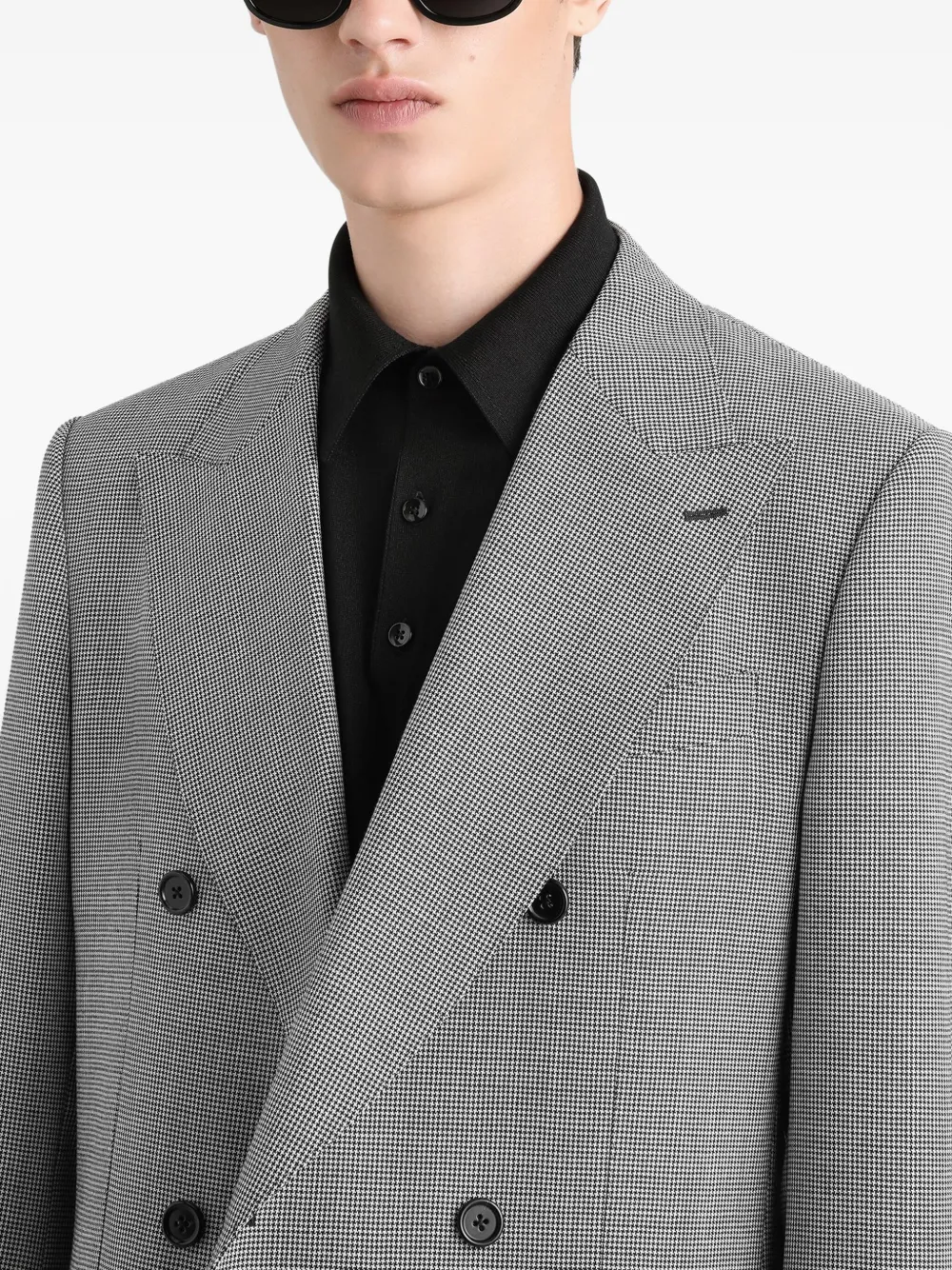 Dolce & Gabbana Blazer met pied-de-poule print Zwart