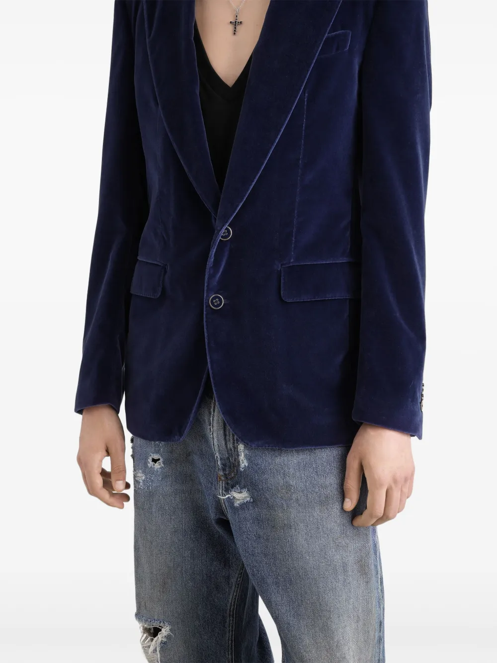 Dolce & Gabbana Fluwelen blazer Blauw
