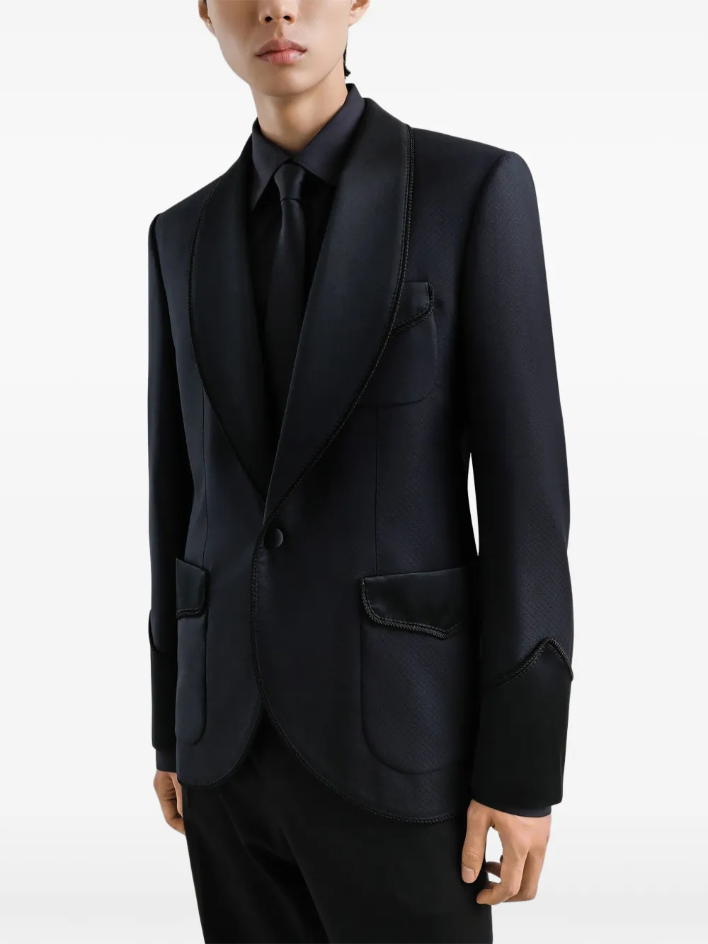 Dolce & Gabbana Blazer met sjaalrevers Blauw