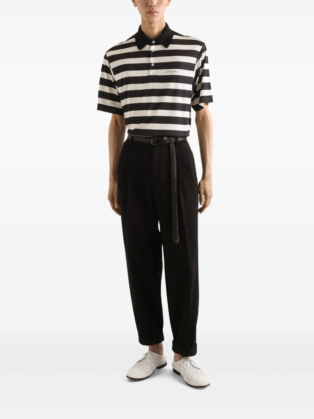 Dolce & Gabbana Gestreept poloshirt - Wit