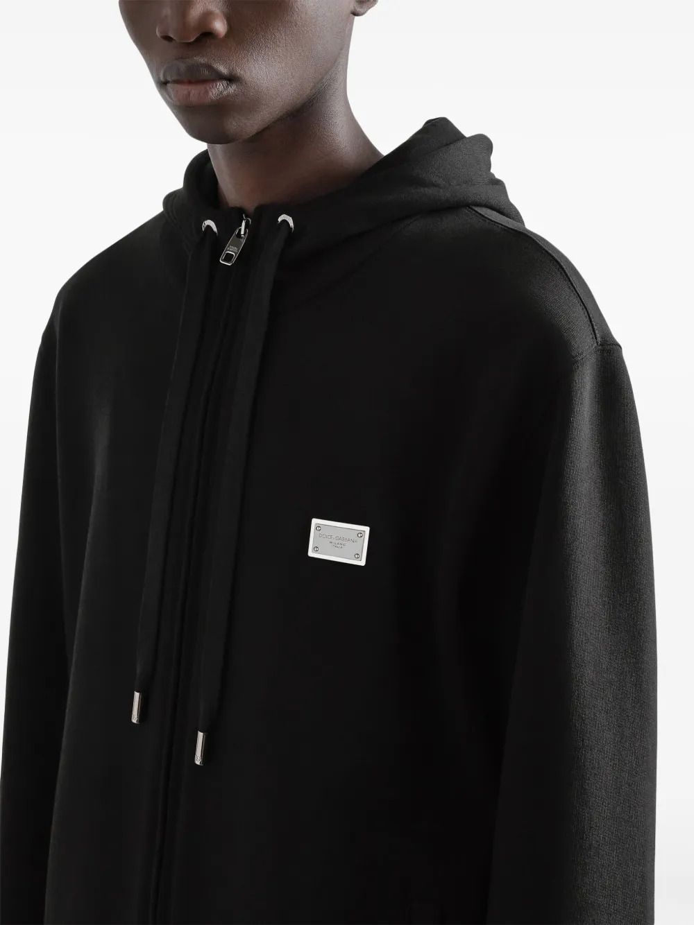 Dolce & Gabbana Hoodie met logoplakkaat Zwart
