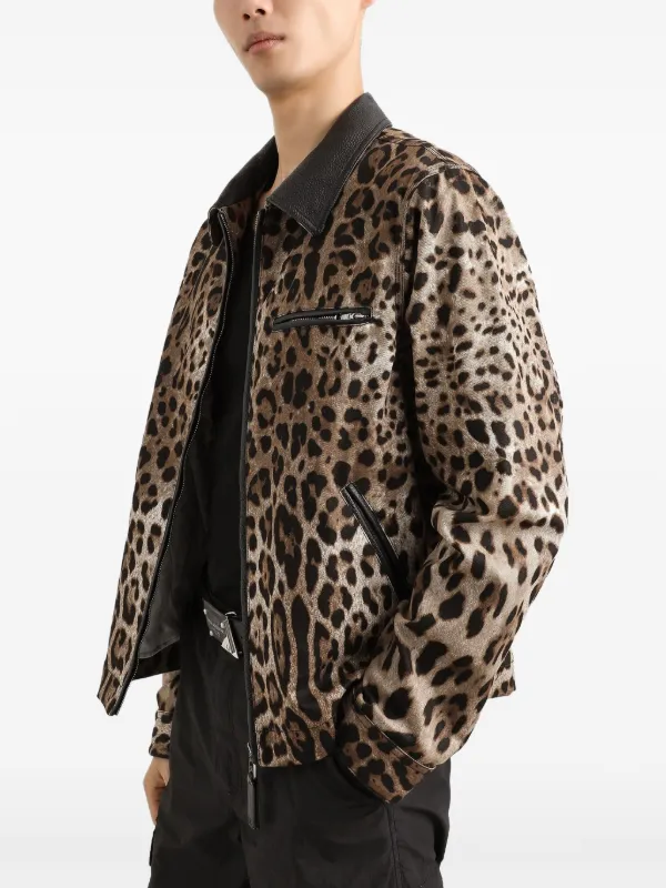 Dolce & Gabbana レオパード ボンバージャケット | ブラウン | FARFETCH JP