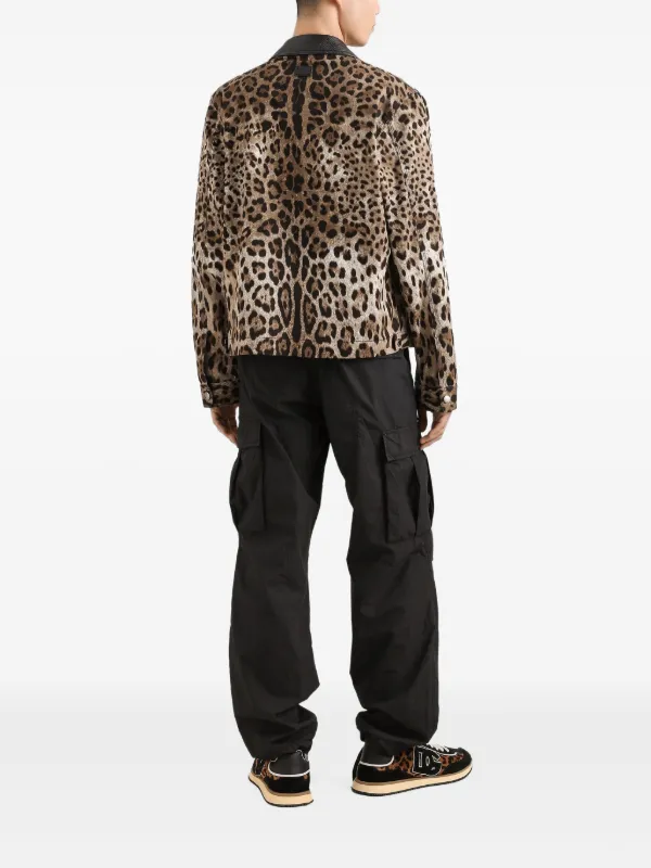 ク*ー様 Dolce & Gabbana ブラックレザージャケット豹柄 Dolce & Gabbana leopard-print Bomber Jacket | Brown | FARFETCH