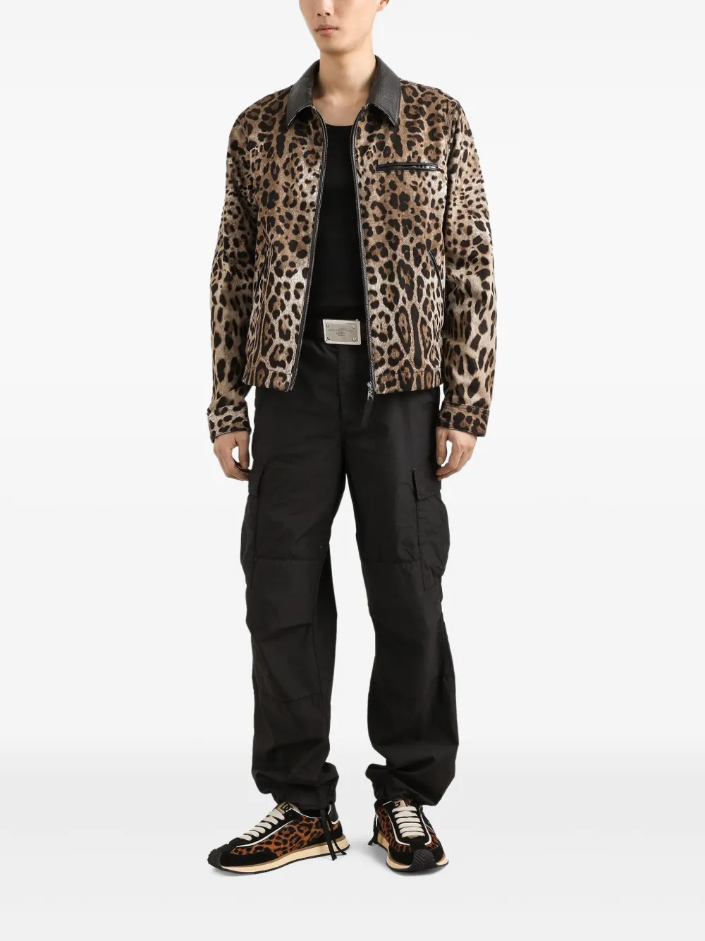 Dolce & Gabbana Bomberjack met luipaardprint - Bruin