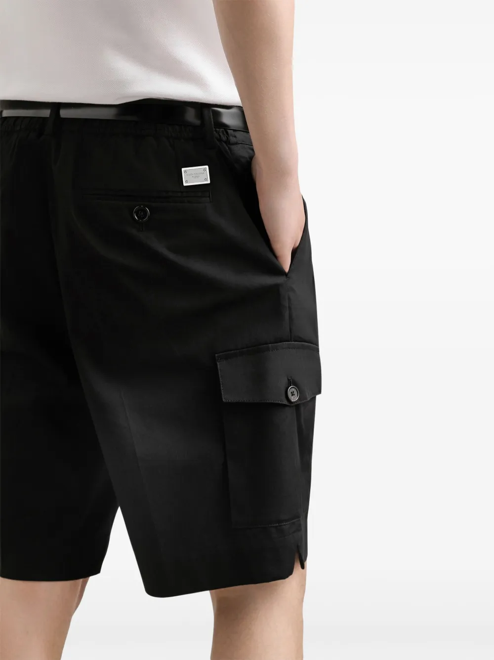Dolce & Gabbana Geplooide cargo shorts Zwart