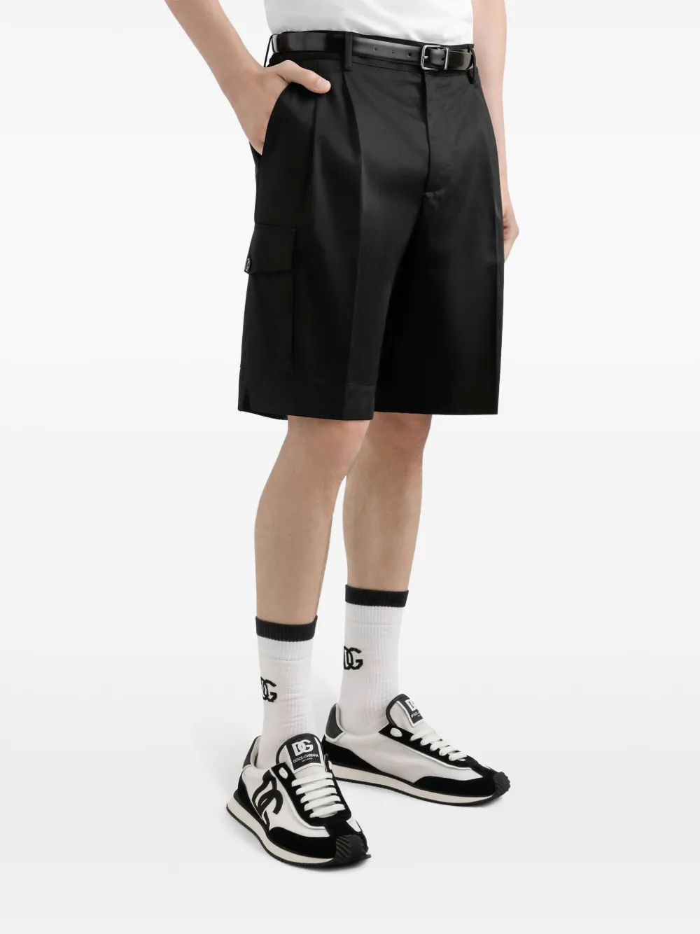 Dolce & Gabbana Geplooide cargo shorts Zwart