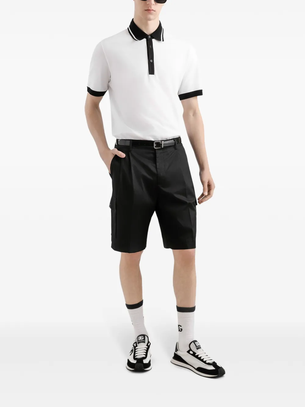 Dolce & Gabbana Geplooide cargo shorts - Zwart