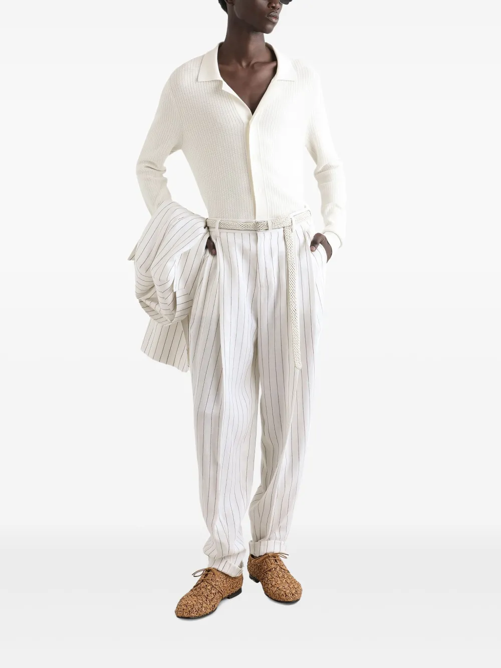 Dolce & Gabbana striped tailored trousers - Wit