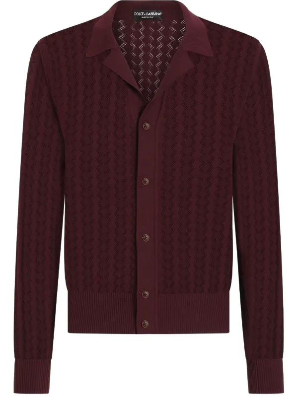 【気まぐれ】DOLCE & GABBANA ニットカーディガン Dolce & Gabbana ジグザグニット カーディガン | レッド | FARFETCH JP