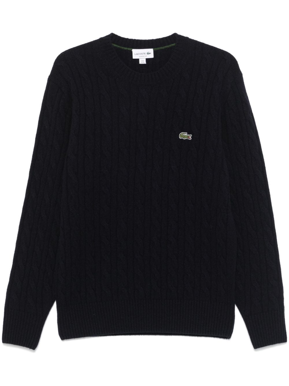 Shop Lacoste Cable-knit Sweater In Blue