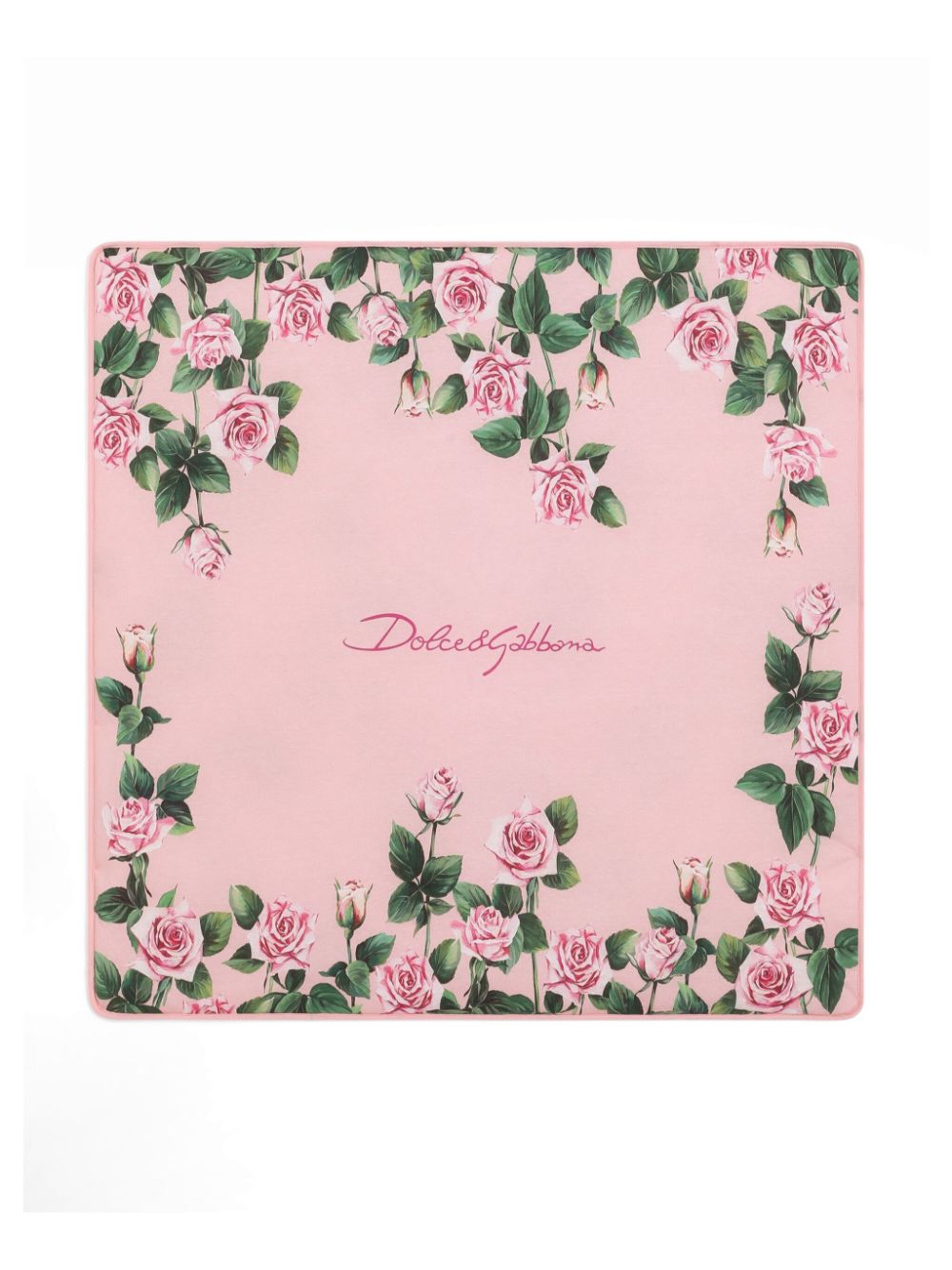 Dolce & Gabbana Kids floral-print blanket - Roze