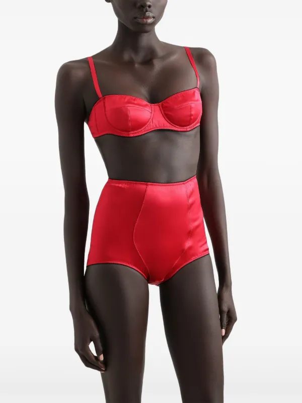 Dolce & Gabbana Satin Balconette Bra | Red | FARFETCH