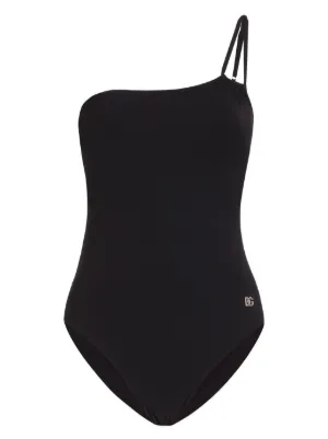 【Dolce & Gabbana 】ワンピース ワンショルダー 水着 黒 Balconette one-piece swimsuit in Black for Women
