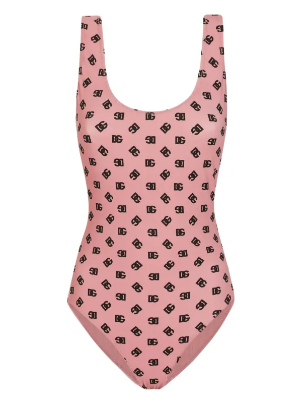 Dolce & Gabbana ロゴ ワンピース水着 | ピンク | FARFETCH JP