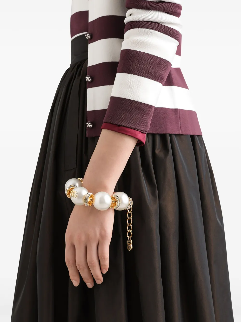  Dolce & Gabbana Pearl-embellished Bracelet - Gold 