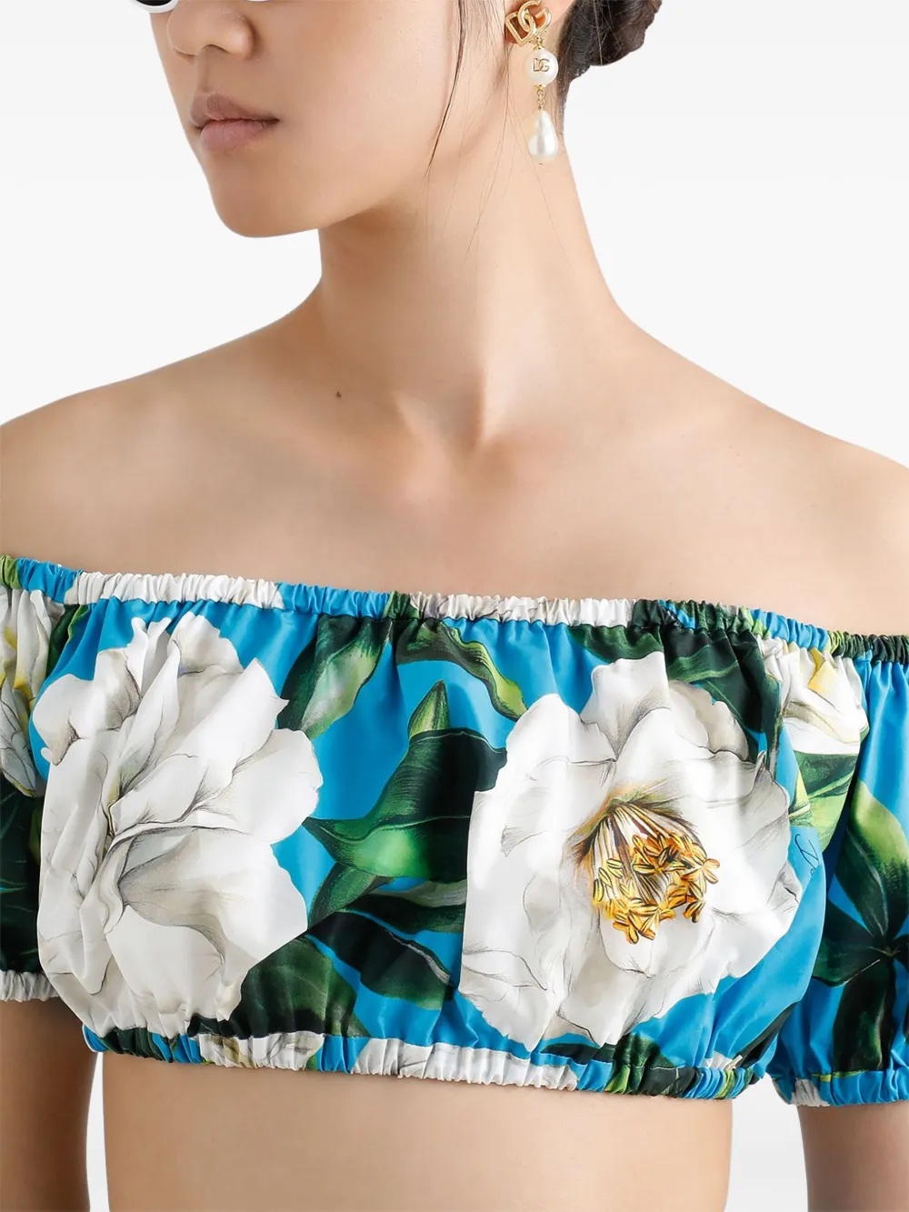 Dolce & Gabbana Drop Earrings With Pearls And Dg Logo In Gold