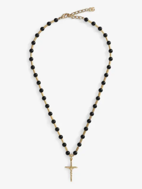 Dolce & Gabbana collar bañado en oro con dije de cruz