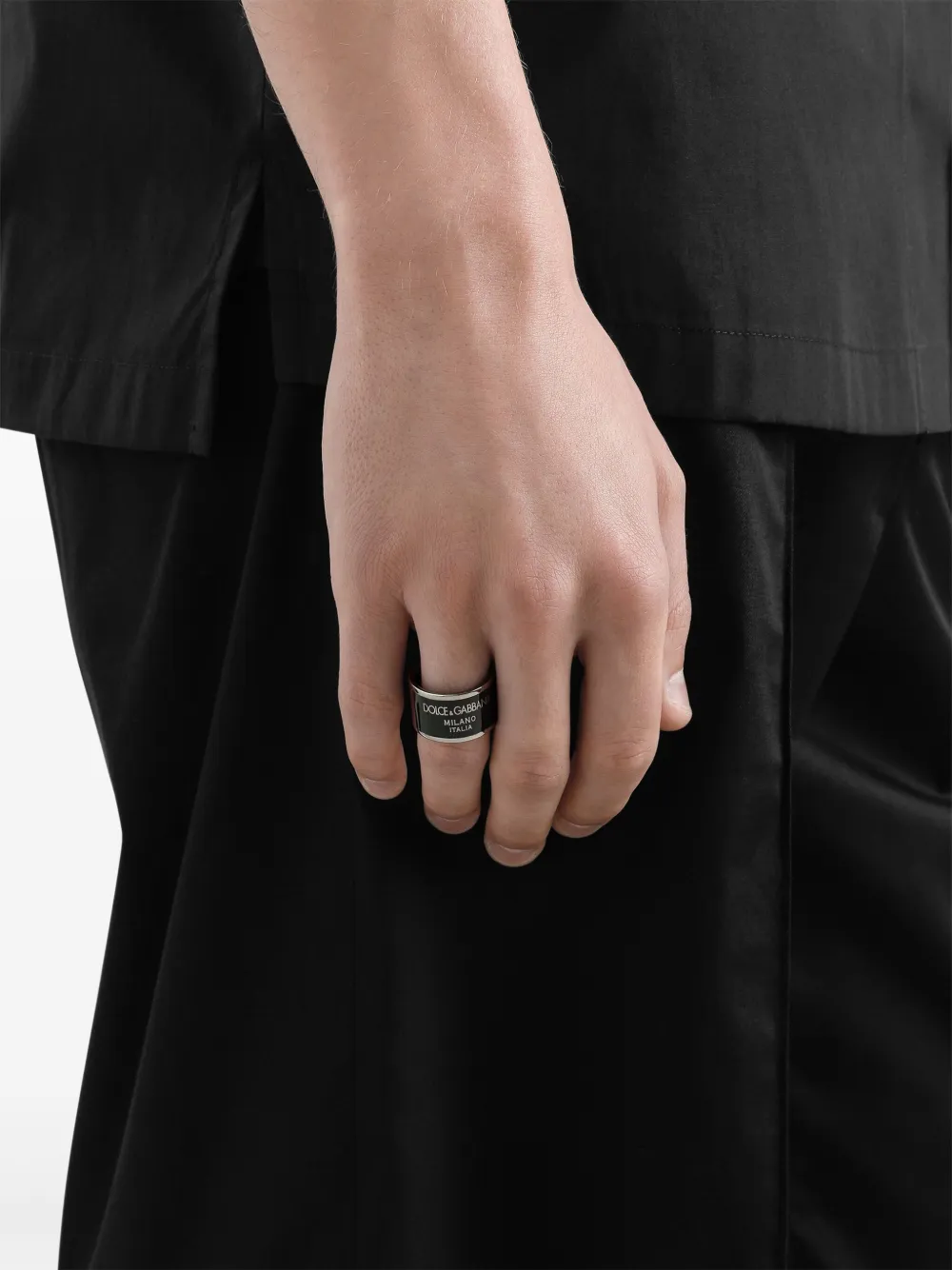 Dolce & Gabbana Logo-embellished Ring In Black