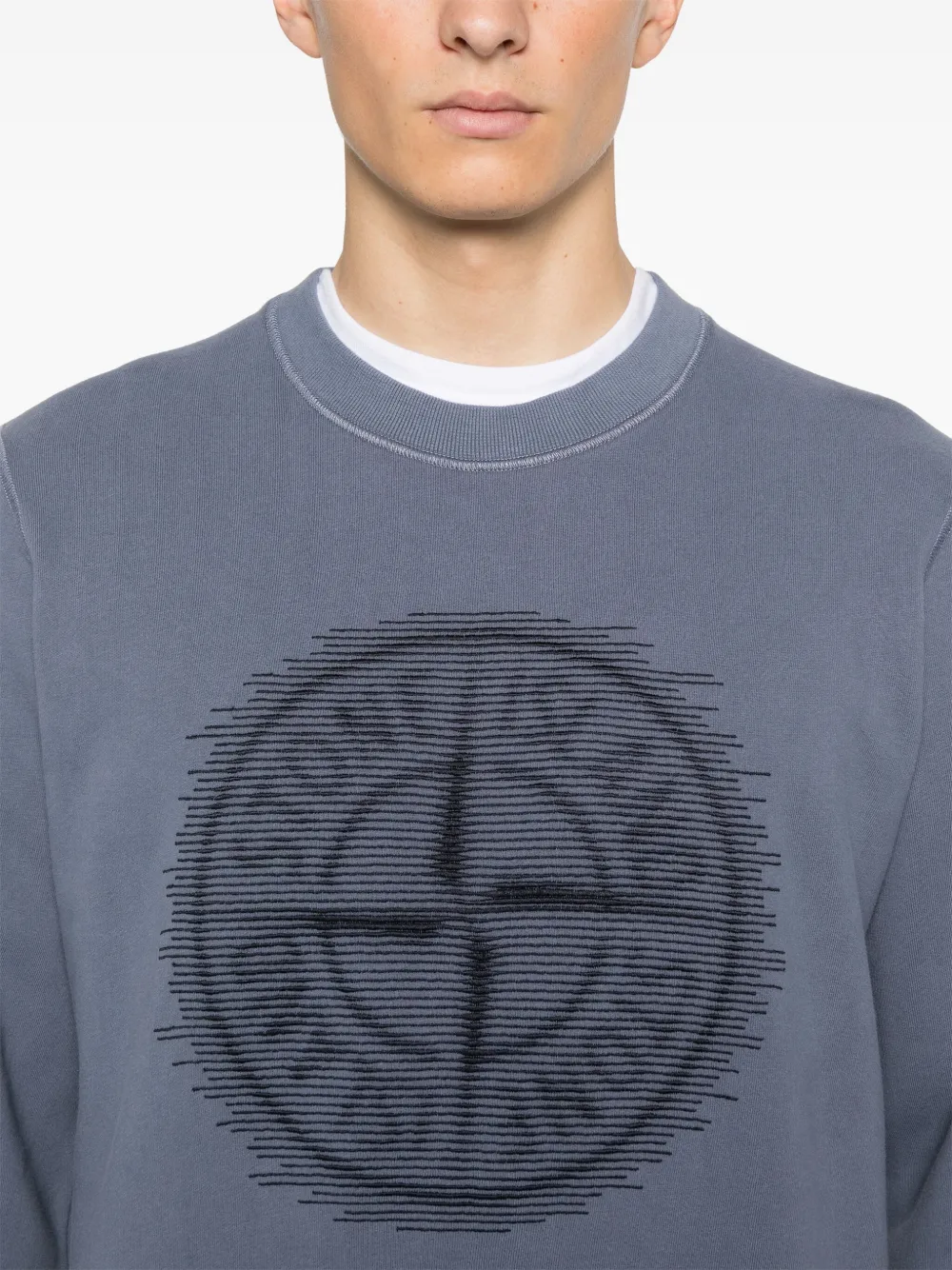 Stone Island Katoenen fleece-jersey sweater Blauw