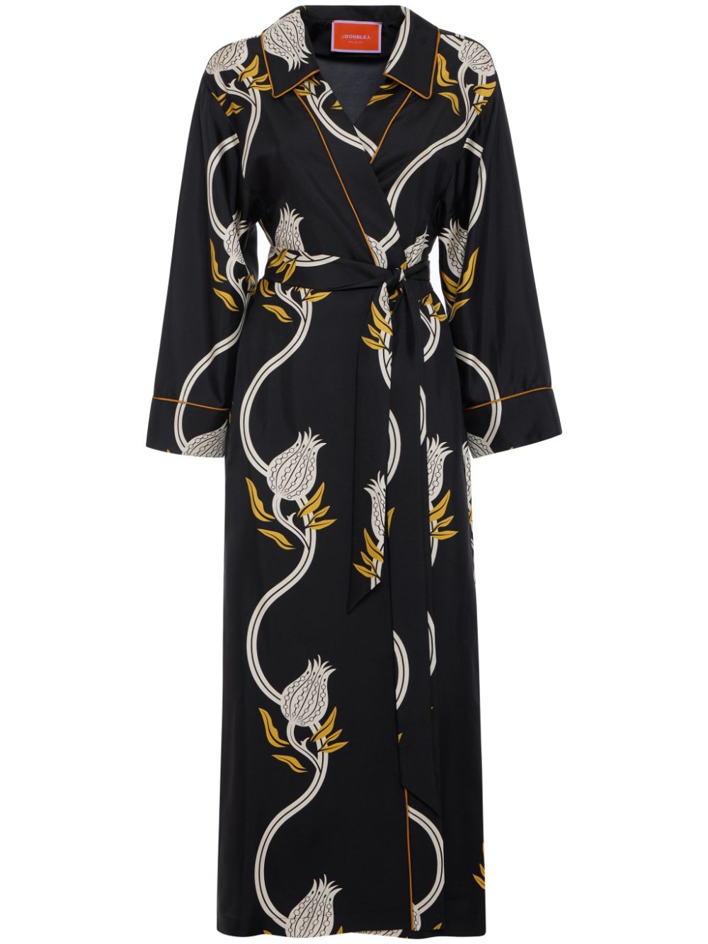 La DoubleJ graphic-print midi dress - Black