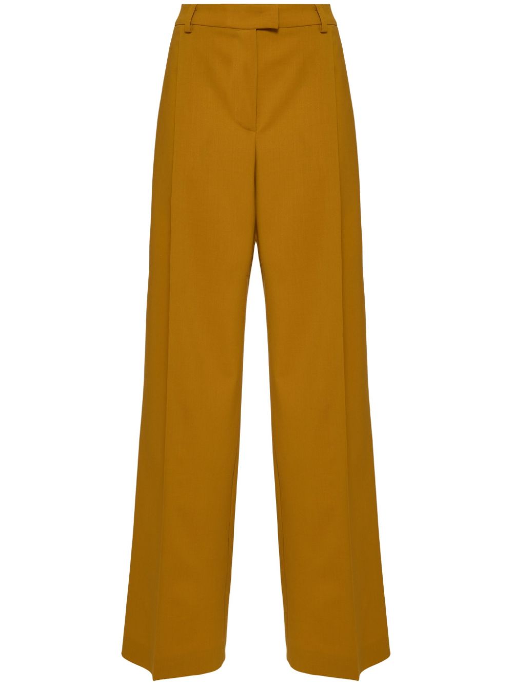 pressed-crease flared trousers