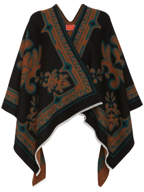 La DoubleJ poncho con motivo abstracto