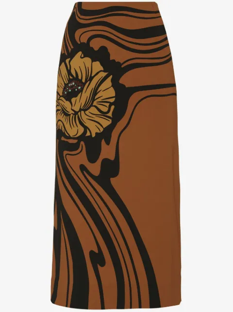 La DoubleJ floral-print pencil skirt