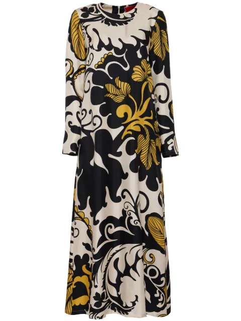 La DoubleJ graphic-print silk midi dress