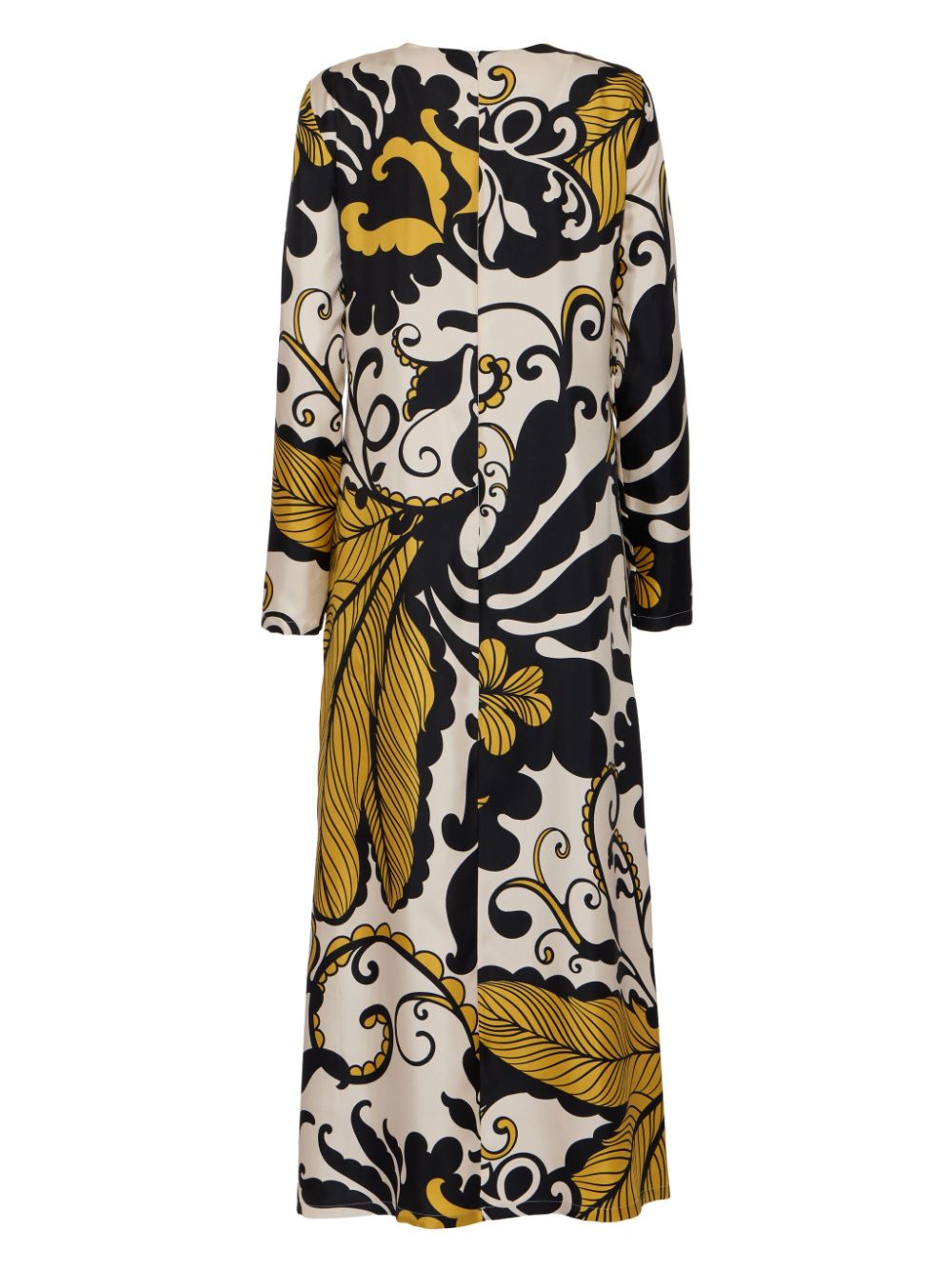 Shop La Doublej Graphic-print Silk Midi Dress In Weiss