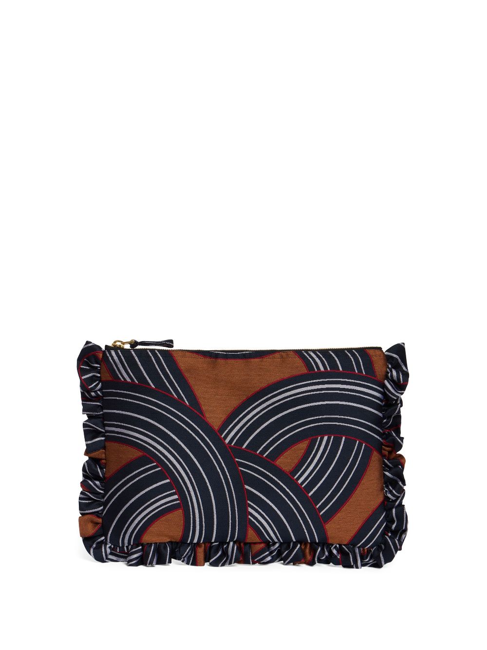 La Doublej Jacquard Clutch Bag In Brown