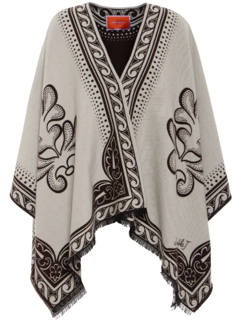 La DoubleJ poncho con diseño de dos tonos