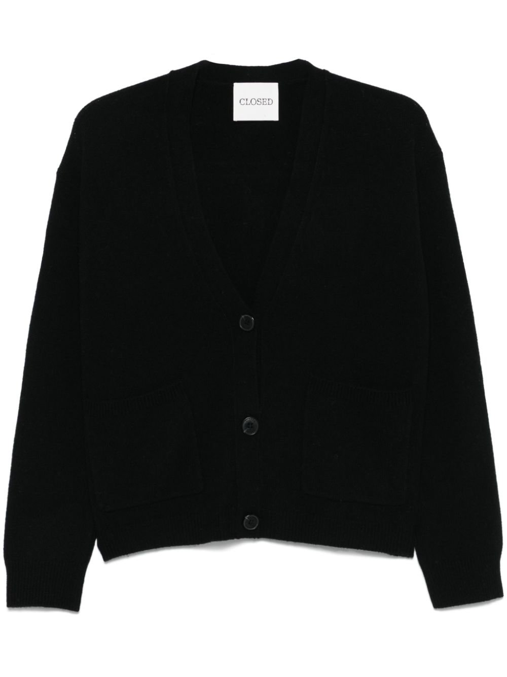 Closed wool cardigan - Black