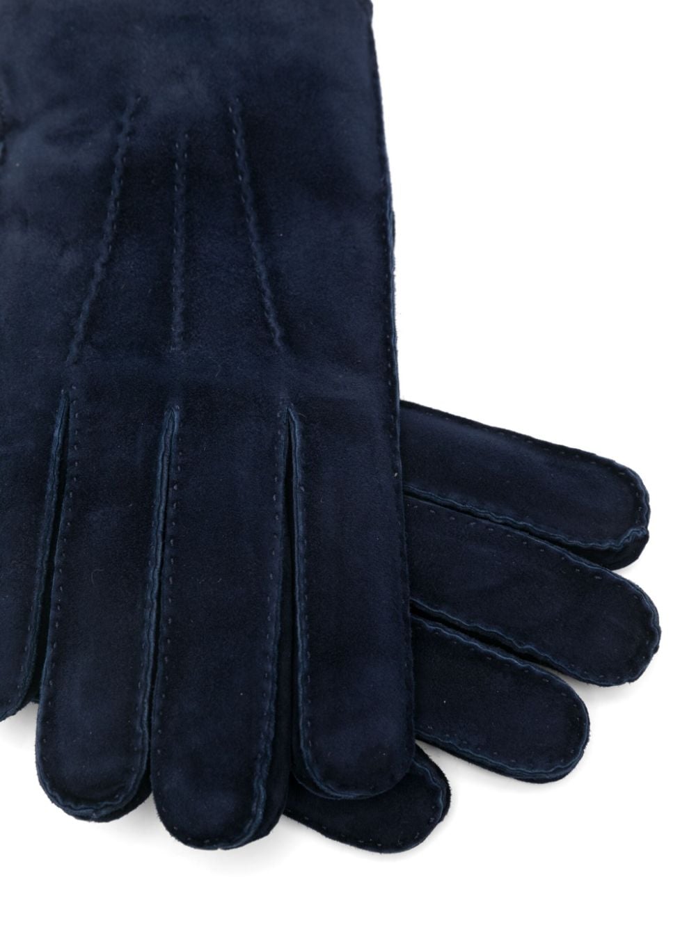 Shop Brioni Suede Gloves In Blue