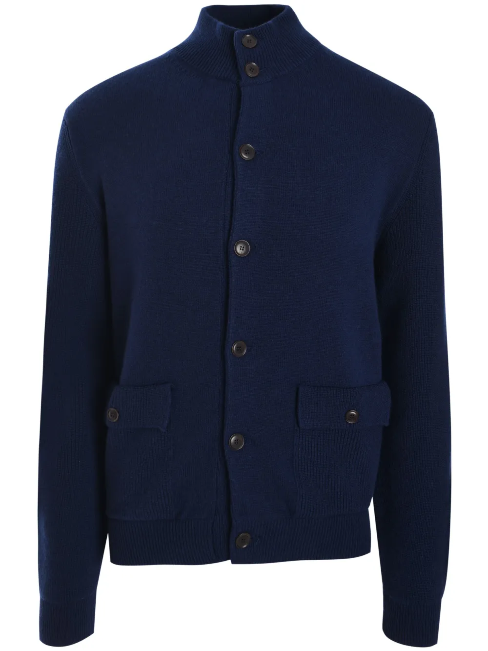 Luciano Barbera stand-up collar cardigan | Blue | Image 1