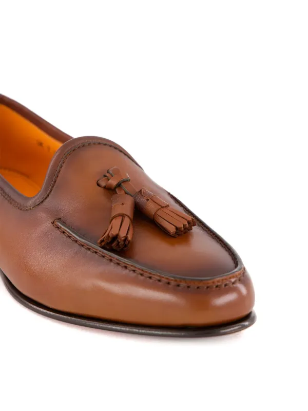 Santoni Leather Tassel Loafers | Brown | FARFETCH display picture 1