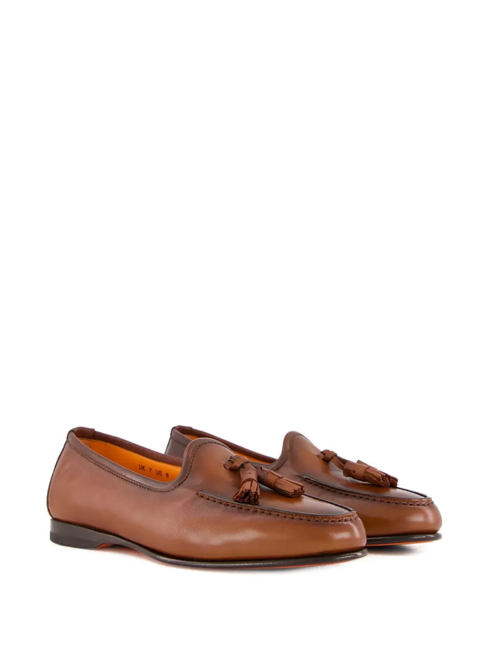 Santoni leather tassel loafers Brown