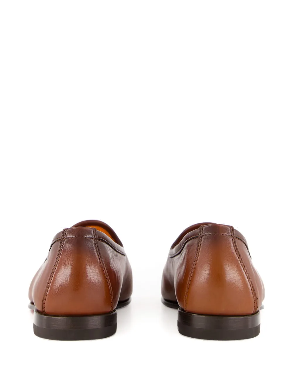 Santoni leather tassel loafers Brown