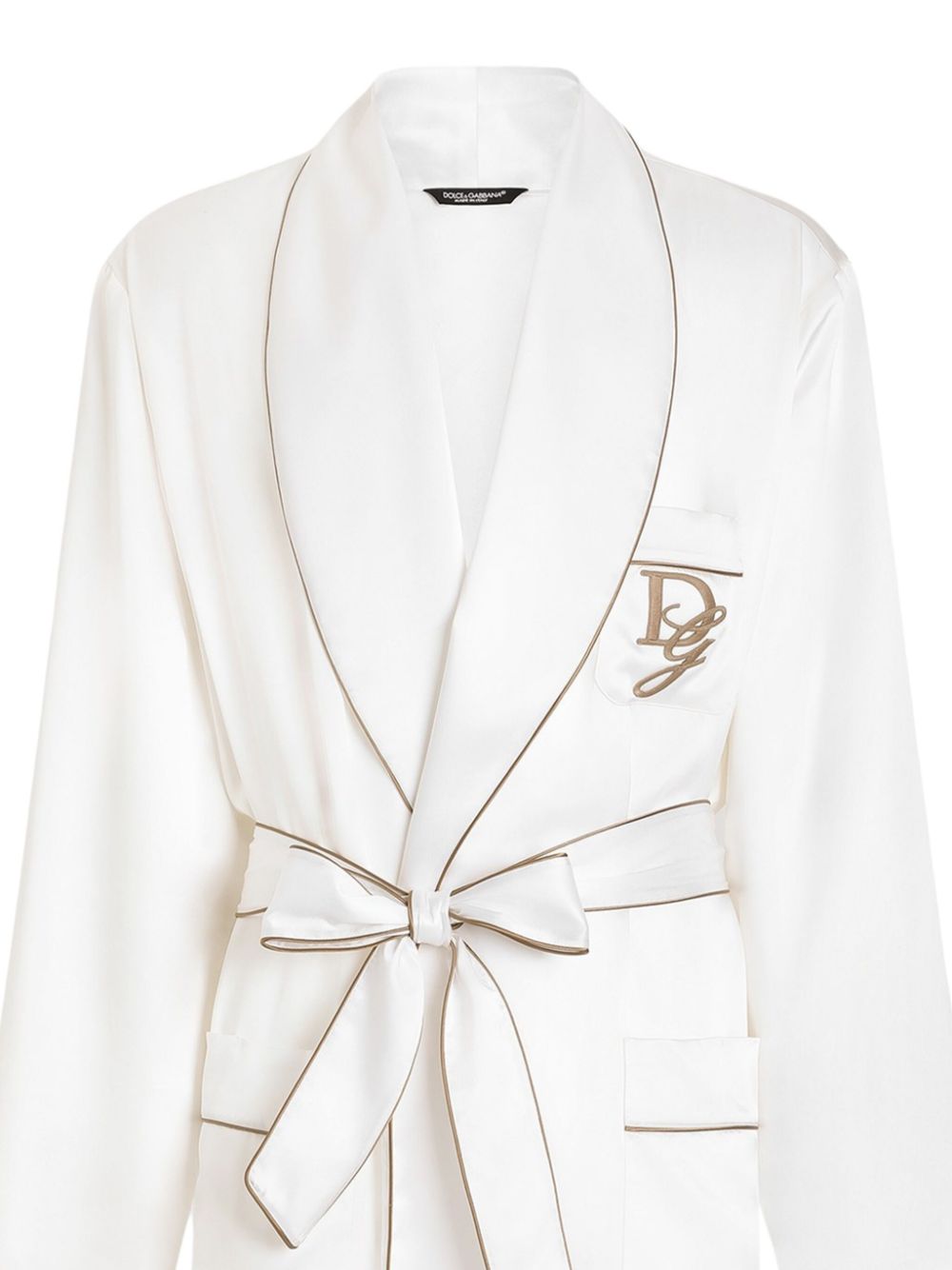 Dolce & Gabbana embroidered-logo robe - Wit