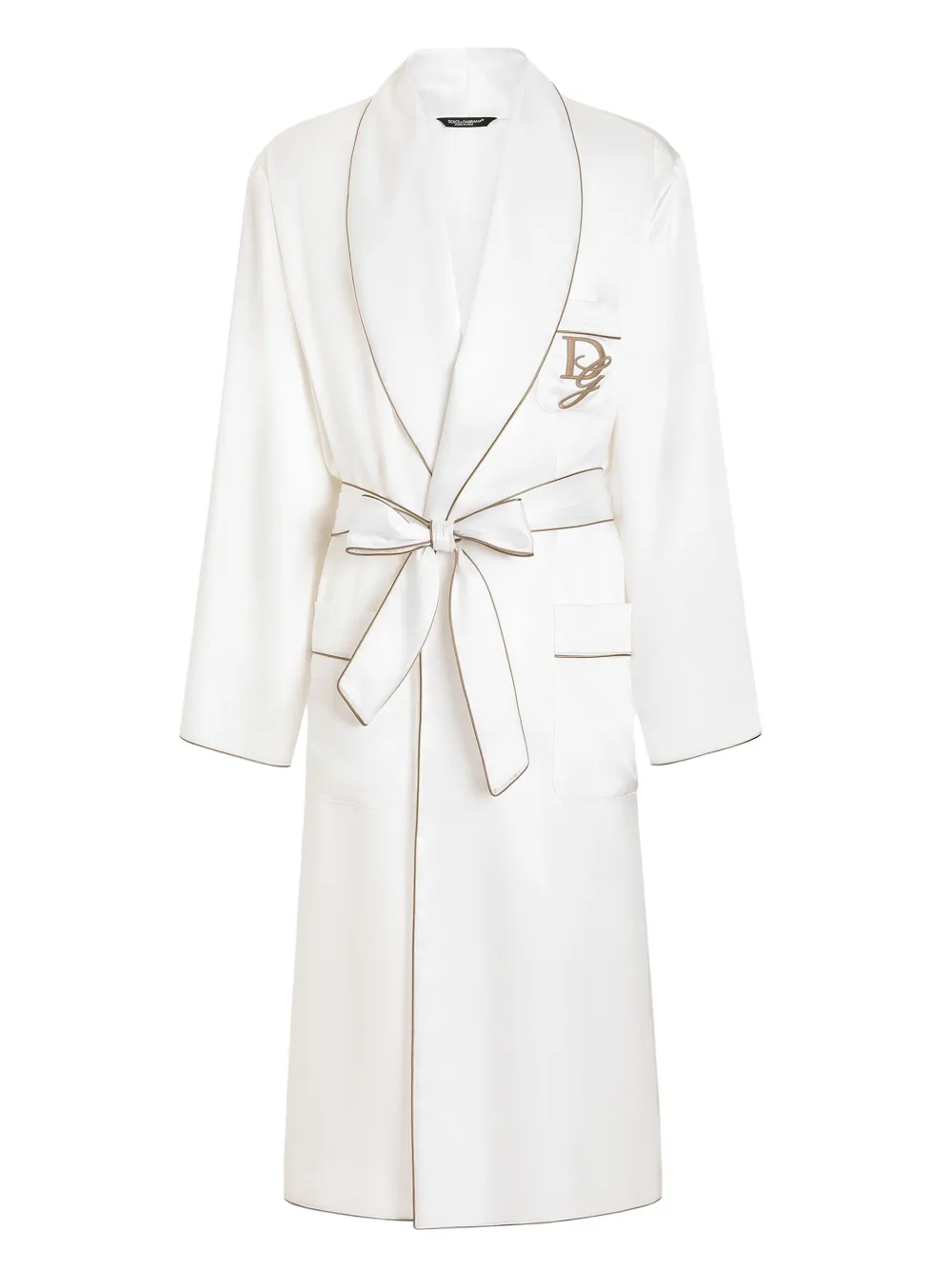 Dolce & Gabbana Badjas met geborduurd logo Wit
