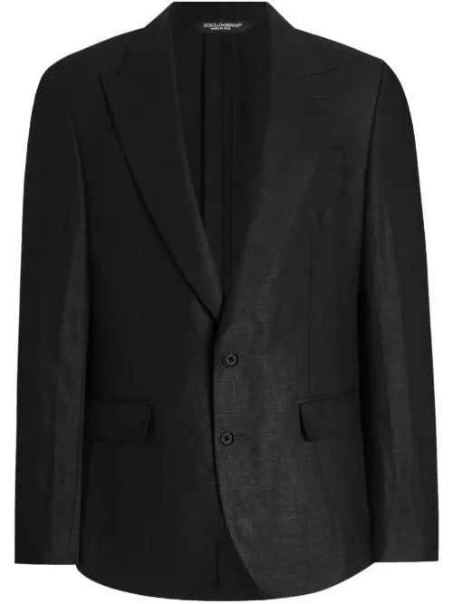 Blazer en lin à simple boutonnage - Dolce & Gabbana - Modalova